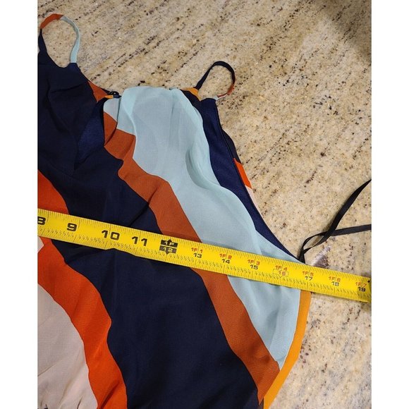 Fortune and Ivy Size Small Dress Striped 70's Maxi Long Slit Sleeveless Straps - Picture 11 of 12